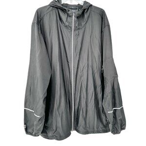 Holloway Black Hooded Lightweight Full-Zip Jacket 3XL With Reflective Accents